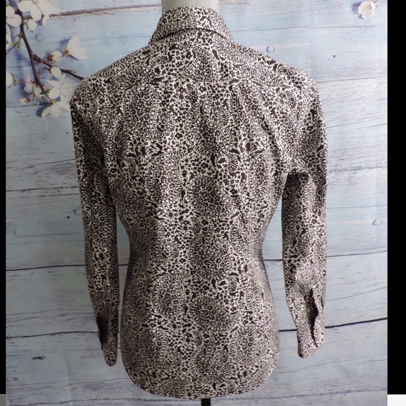 Lands End Brown Paisley Shirt - Picture 6 of 8